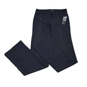 Michel Pants Womens S Black Flat Front Flared Leg Mid Rise USA